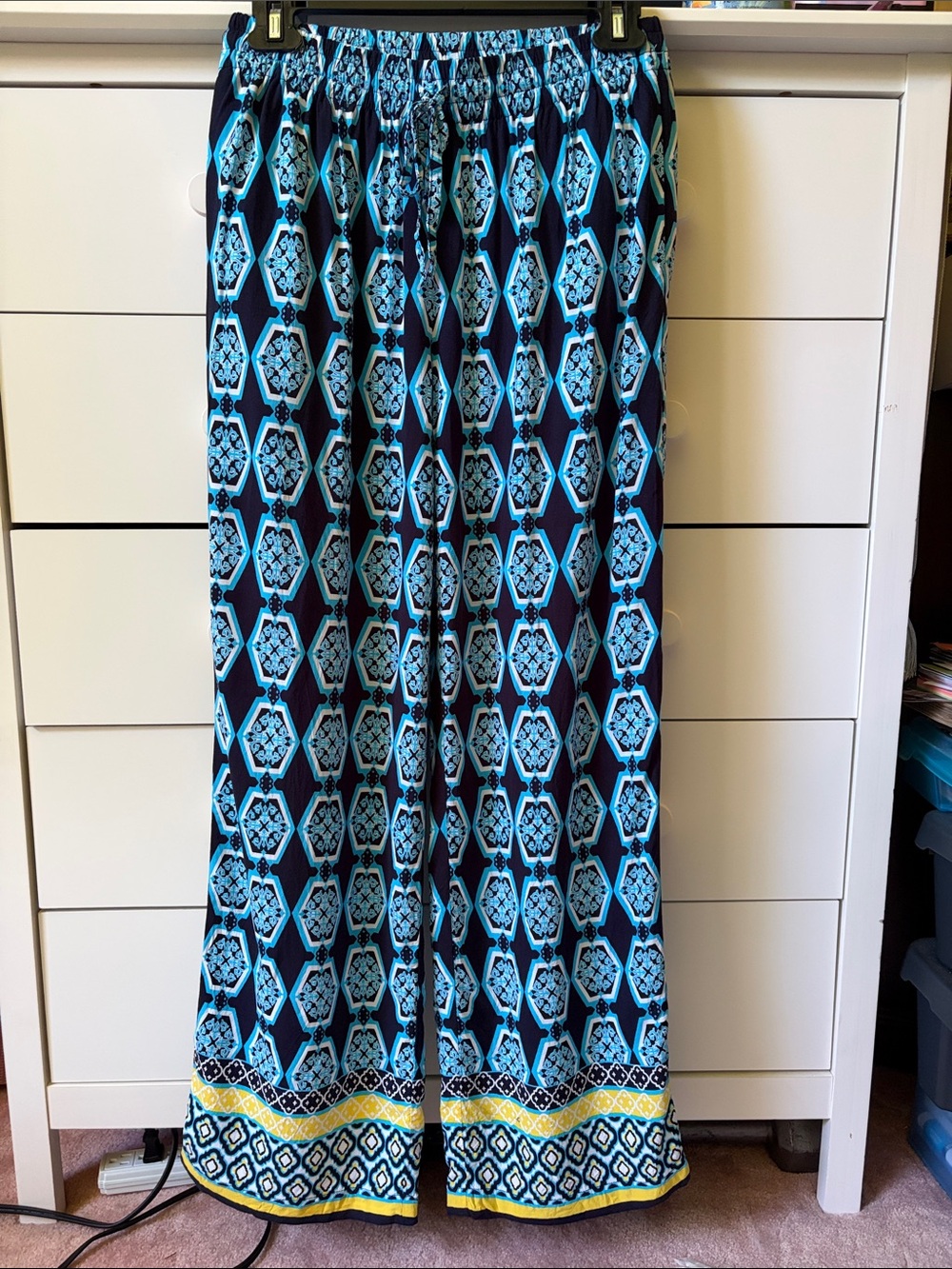 ☀️ CROWN & IVY WOMENS SIZE PETITE SMALL PRINTED WIDE LEG PANTS